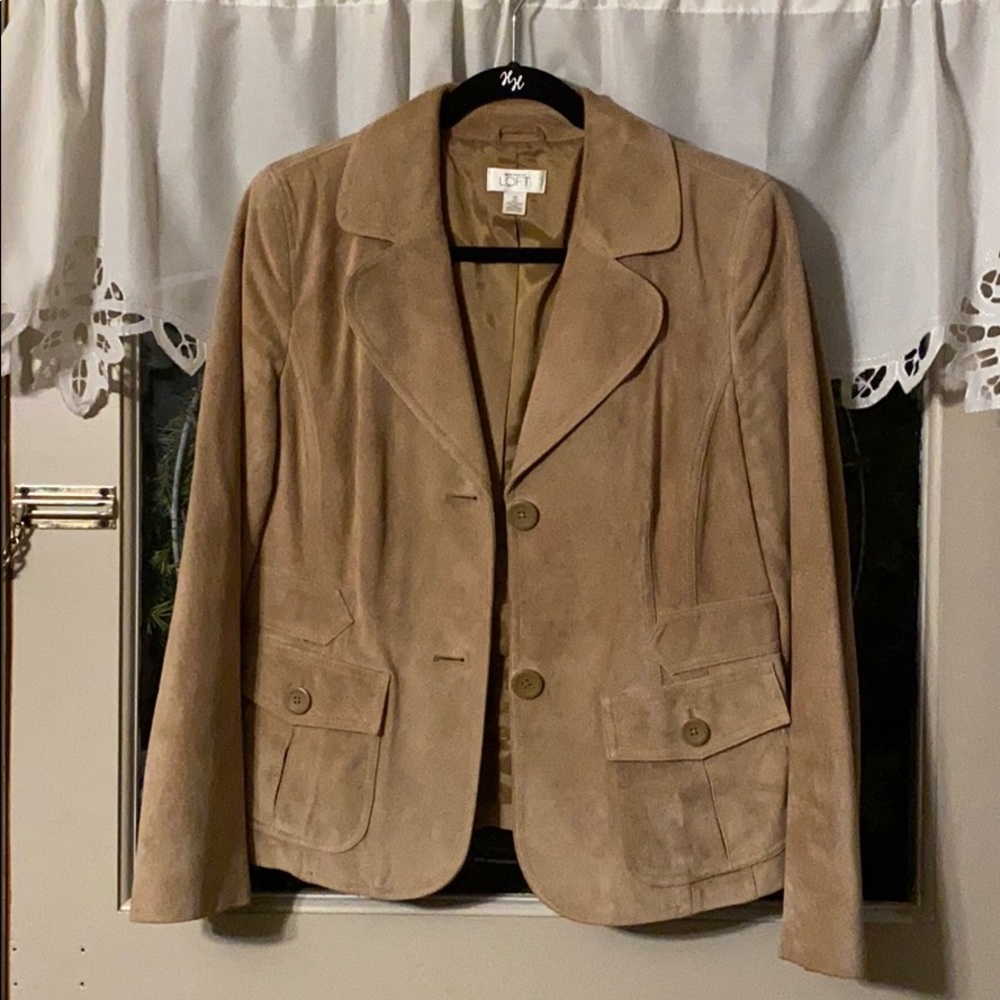 Loft Soft 100% Leather Suede Blazer